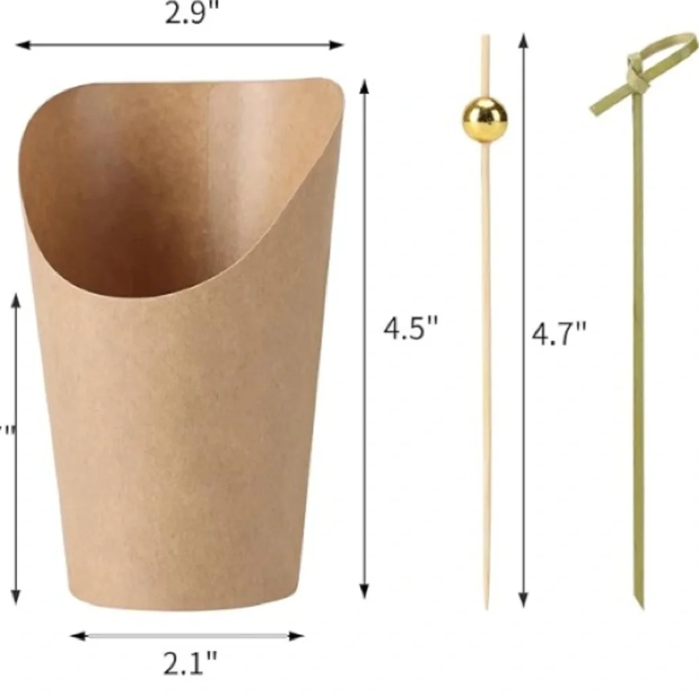 Brown Paper Cones for Charcuterie Party Snacks - NEW in Packaging